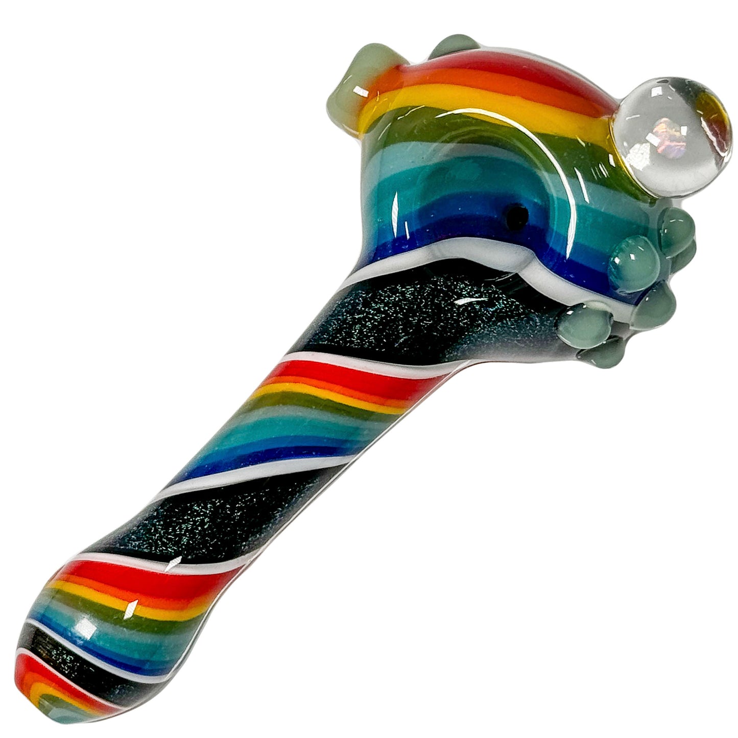 Opal Marble & Dichro Pipe with Spiral Body (Various Colors)