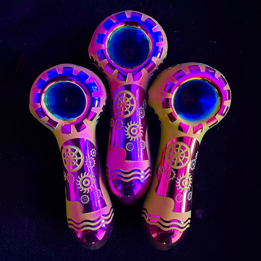 Etched Electroplated Mirror Hand Pipe